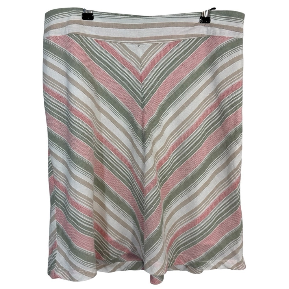 Aventura Pastel Chevron A-Line Skirt Sz 8 Coastal Short Mini Beachy Cute Cotton